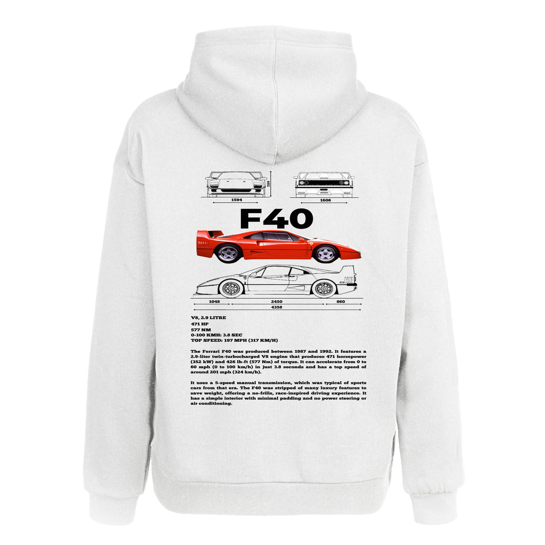 orion-bloom-cars-ferrari-f40-beyaz-hoodie-arka