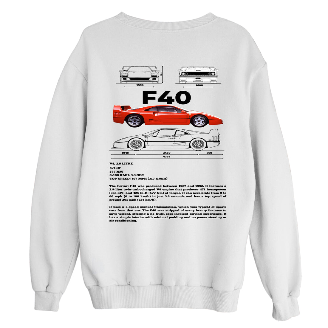 orion-bloom-cars-ferrari-f40-beyaz-sweatshirt-arka