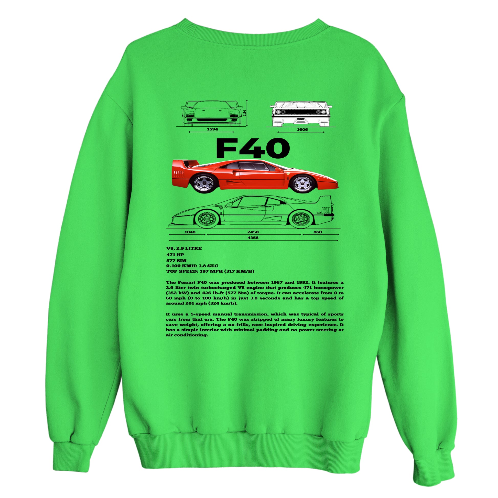 orion-bloom-cars-ferrari-f40-yesil-sweatshirt-arka