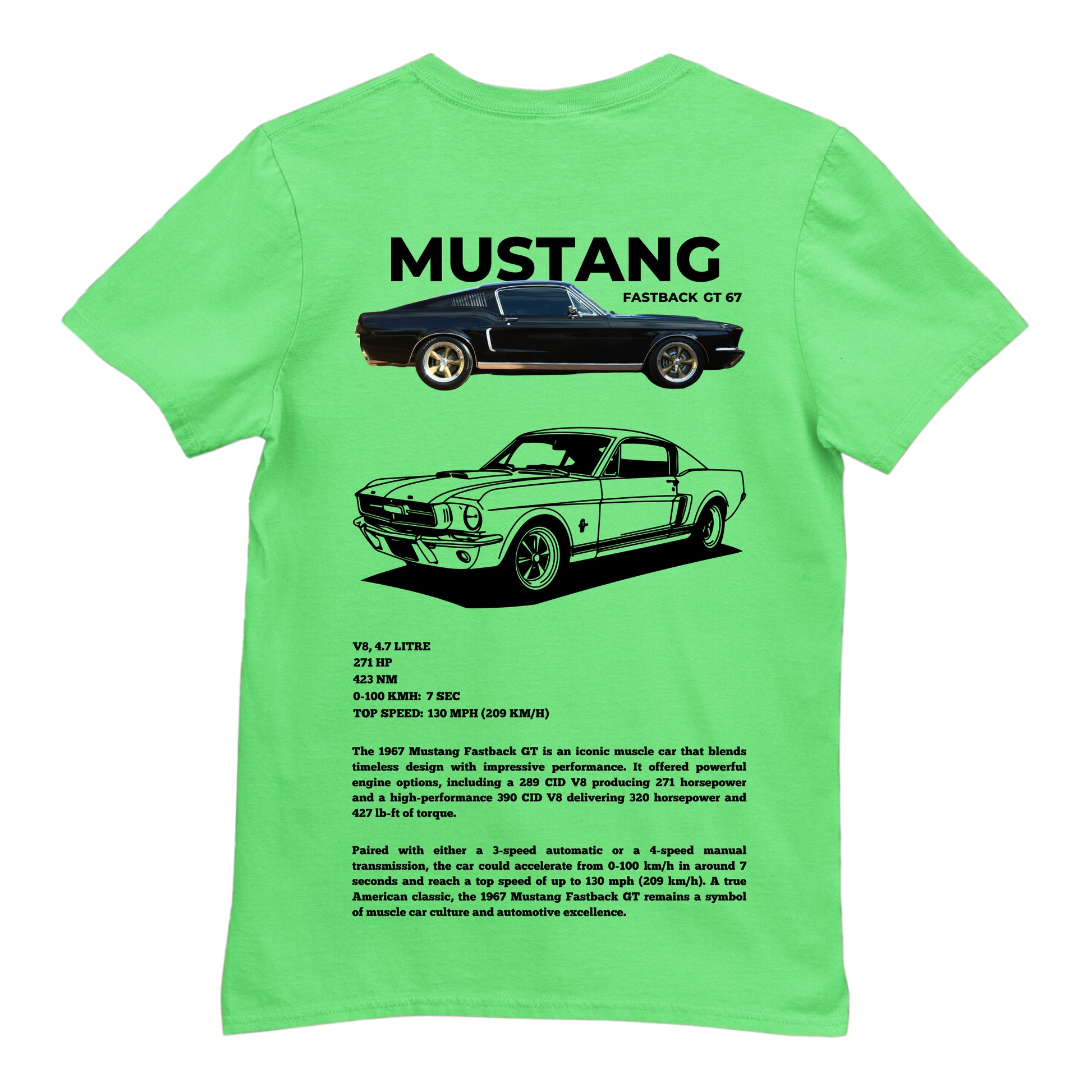 orion-bloom-cars-mustang-fastback-gt67-t-shirt-yesil-arka